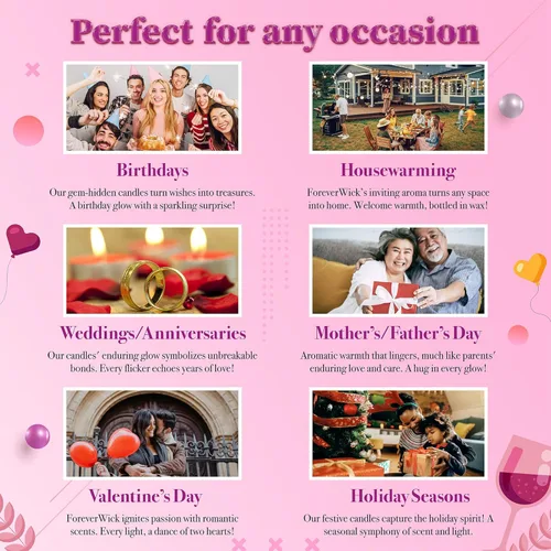 Vista 8 de Vela sorpresa de algodón de azúcar de unicornio + diamante en el interior, velas Foreverwick, velas perfumadas de soja, regalos para mujeres, vela