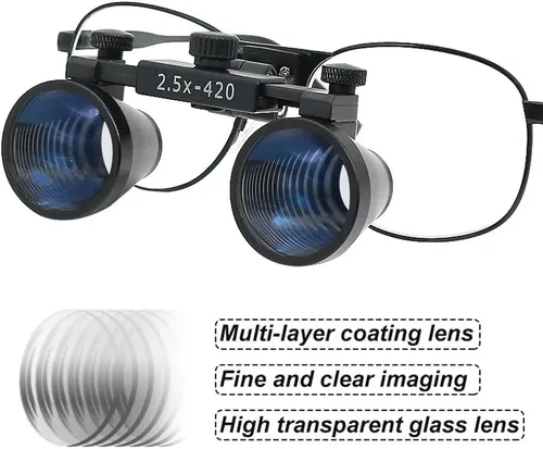 Vista 4 de XUX Lupas de visión de profundidad con lentes de metal 2.5X lupa binocular lupa (2.5X-420)