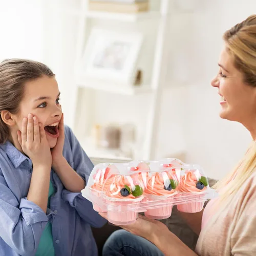 Vista 6 de Soporte para recipientes para cupcakes, 6 unidades x 30 juegos de cajas apilables para cupcakes con 200 forros, bandeja de almacenamiento