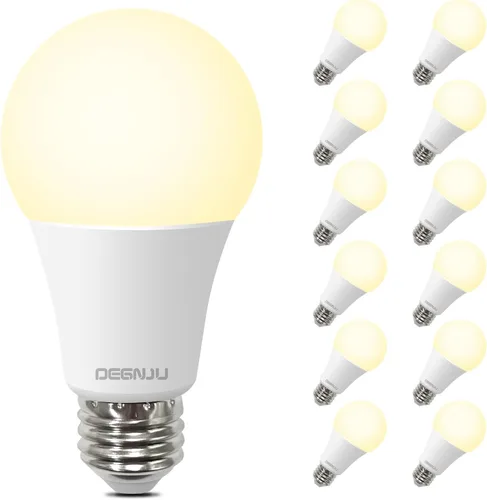 Vista 11 de Bombillas LED A19 DEGNJU, equivalentes a 100 vatios, luz diurna de 5000 K, 1500 lúmenes, base estándar E26, no regulables, bombillas LED de 13 W