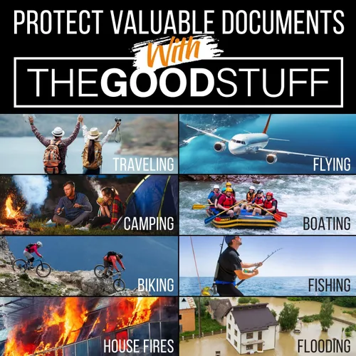 Vista 5 de Bolsa ignífuga para dinero en efectivo (10 pulgadas x 13 pulgadas) – Portadocumentos impermeable con cremallera, protege papeles importantes