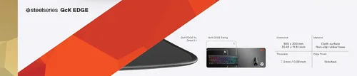 Vista 8 de SteelSeries QcK - Superficie para juegos - Tela con borde cosido XL - Extra duradera - Tamaño para cubrir escritorios