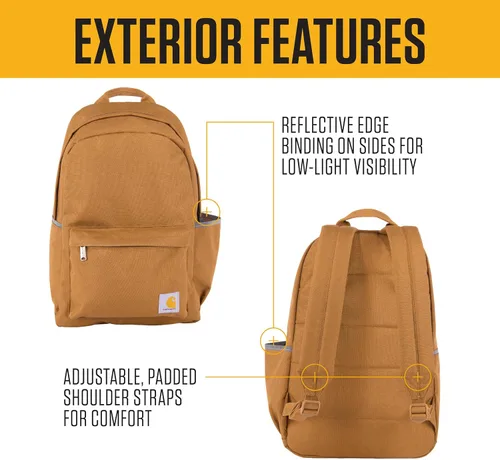 Vista 2 de Carhartt Mochila clásica para laptop de 21 L, duradera y resistente al agua con funda para laptop de 15 pulgadas, múltiples compartimentos Azul