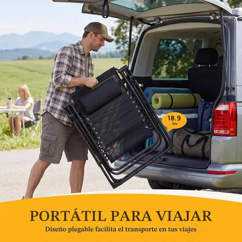 Vista 6 de NEWBULIG Silla de gravedad cero, reclinable plegable para patio con Gris-oscuro
