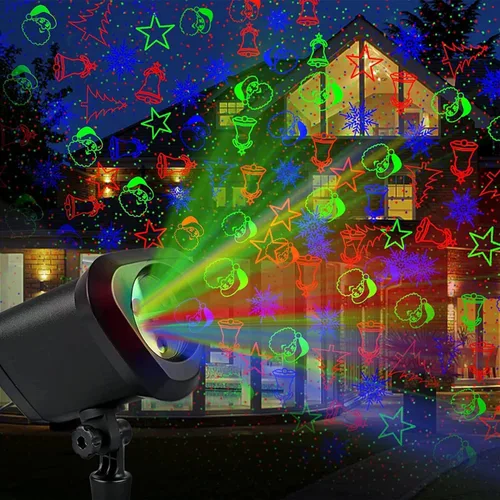 Luces láser de Navidad, proyector de Navidad LED, proyector de paisaje, espectáculo de estrellas con control remoto de Navidad, decoración para