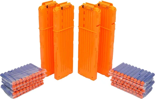 Linn James - Paquete de 4 clips de recarga rápida de bala de 18 dardos, este cartucho de revista es ideal para jugar con pistolas Nerf N-Strike
