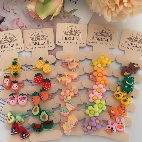 Vista 7 de BELLA 50pcs (25 pares) Mix Colorful Niñas Elásticas Lazos para el pelo