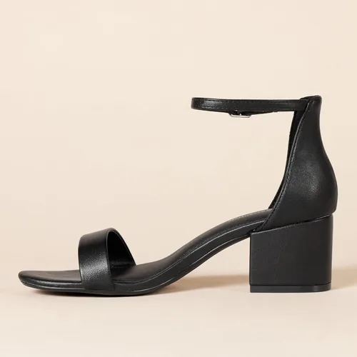 Vista 4 de Tienda Essentials Sandalias de tacón con dos correas para mujer