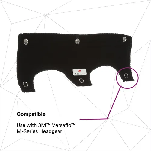 Vista 3 de 3M PAPR, Versaflo Forehead Comfort/Sweat Pad M-957/L-115 para cascos, sombreros y capuchas Whitecap, paquete de 10