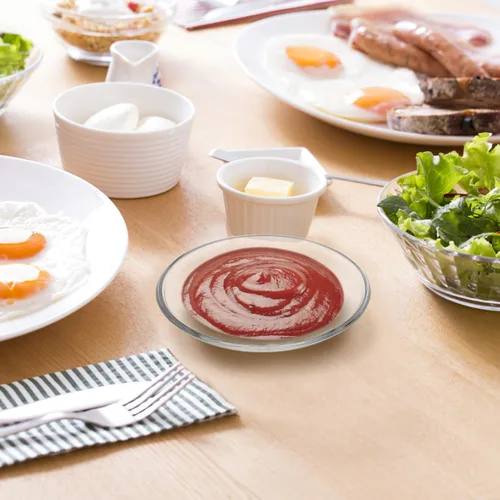 Vista 8 de Angoily Platos de cristal, 4 platillos para tazas de té, cuencos de inmersión transparentes, plato de postre de cristal para fiesta, pequeño