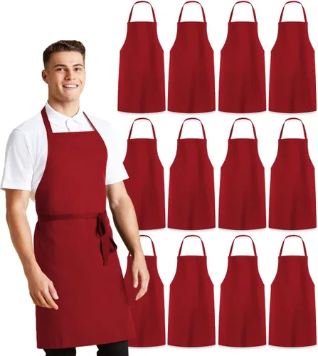 Vista 9 de Aprons for Men - 100% Polyester Chef Apron Women with Extra Long Ties - Cooking Aprons for Women & Mens Apron