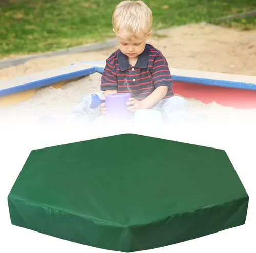 Funda para caja de arena, cubierta hexagonal para arenero con cordón, impermeable, cubierta de piscina, cubierta protectora Oxford para arenero,