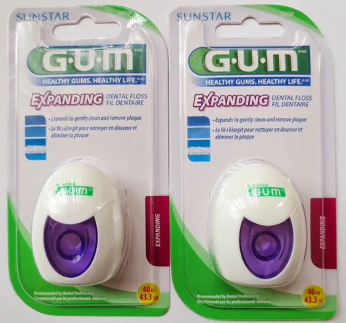 GUM Dental Floss Expanding 2030 43.3 Yd (Paquete de 2)