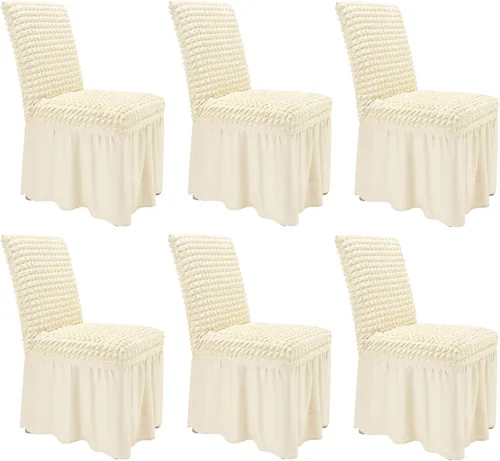 Vista 7 de NICEEC - Juego de 2 fundas para sillas de comedor Beige