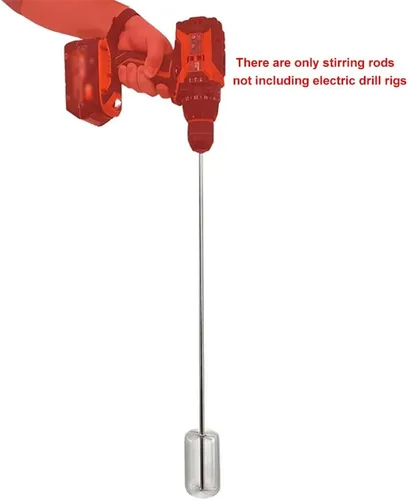 Vista 7 de Agitador/mezclador de taladro de acero inoxidable - Herramienta de cerveza casera con accionamiento hexagonal de 1/4 pulgadas (resistente)