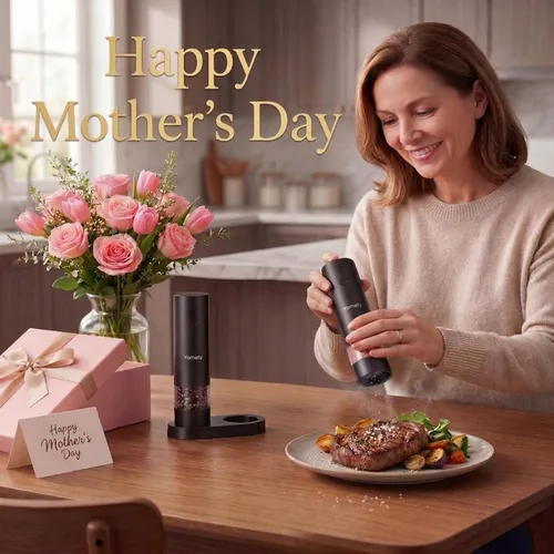 Vista 6 de Juego de Molinillo Eléctrico de Sal y Pimienta - Juego de Molinillo de Sal y Pimienta Recargable Todo en Uno, Molinillo de Sal y Pimienta Automático