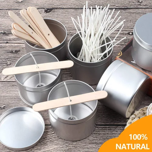 Vista 6 de 100 soportes de mecha de vela de madera, dispositivos de centrado de mecha de vela para fabricación de velas, barras de mecha de vela, clips