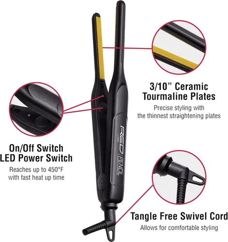 Vista 10 de Kiss Red by Pencil - Plancha plana para el cabello, 0.3 pulgadas, cerámica