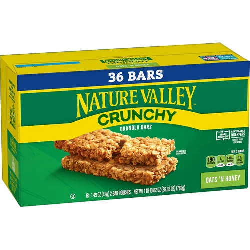 Vista 10 de Nature Valley Barras de granola crujientes, avena y miel, 30 unidades, 22.35 oz (15 bolsas)