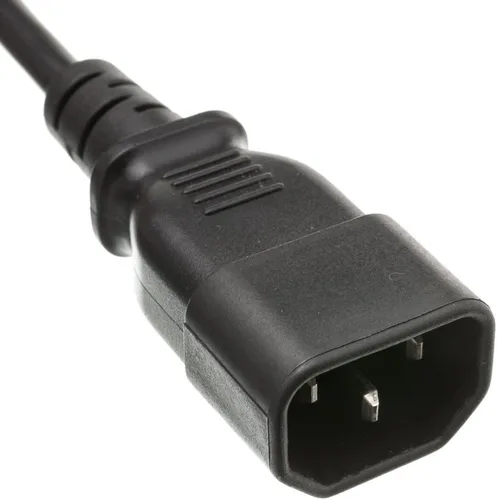 Vista 4 de CableWholesale Cable de extensión de alimentación para computadora/monitor, enchufe C13 hembra a C14 macho, 3 pines, 18 AWG, SVT, 10 amperios, cable