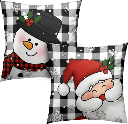 Vista 50 de Juego de 2 fundas de almohada con diseño de rayas de cebra de 18 x 18 pulgadas, fundas de almohada cuadradas decorativas en blanco y negro, fundas