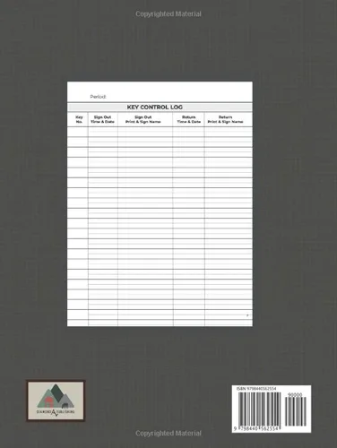 Vista 2 de Key Register Log Book Key Control Log Book for Key Check Out Security Systems - Hardback Gold with Black Weave