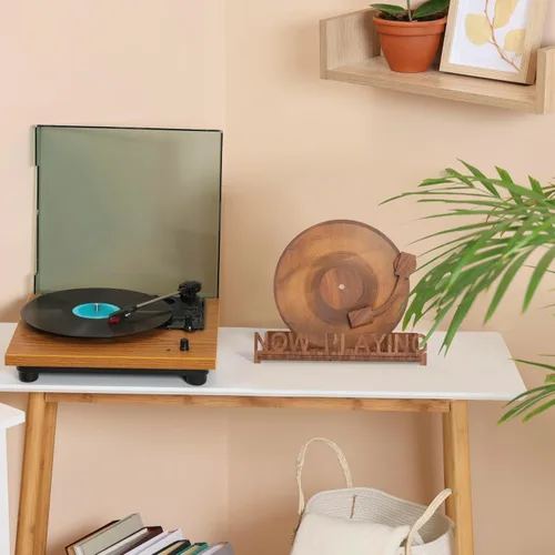 Vista 3 de Soporte de discos de vinilo Now Playing para soporte de reproductor de discos Soporte de exhibición de almacenamiento de discos de vinilo Now