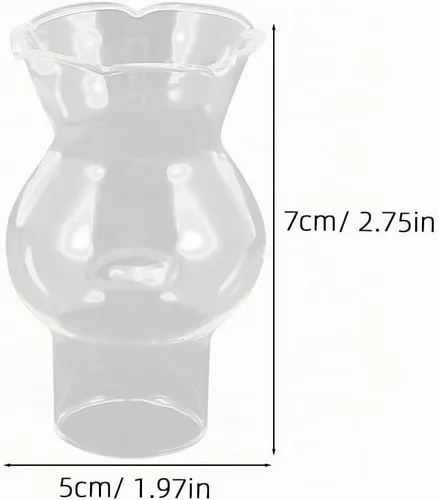 Vista 2 de Uonlytech Reemplazo de pantalla de lámpara de vidrio resistente a altas temperaturas, cubierta superior de lámpara de queroseno, chimenea