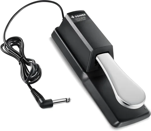 Donner DSP-001 Pedal de sostenimiento para teclado, pedal de piano universal con interruptor de polaridad para piano digital/teclado de