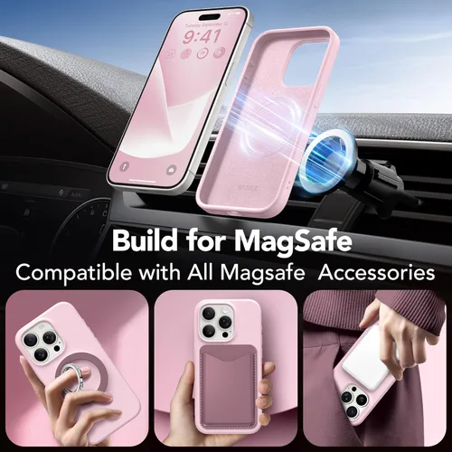 Vista 1066 de GONEZ Funda magnética para iPhone 14, compatible con Magsafe, con protector de pantalla + protector de cámara, forro de microfibra antiarañazos
