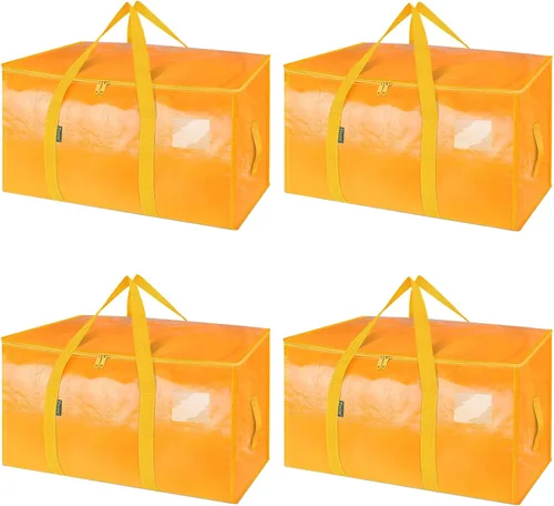 Vista 44 de BALEINE Paquete de 8 bolsas de mudanza de gran tamaño con asas reforzadas, bolsa de almacenamiento resistente para ropa, suministros de mudanza