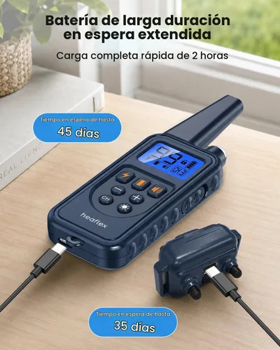 Vista 8 de Collar electrónico para perro con control remoto, collar de entrenamiento de perro impermeable de 2600 pies para perros pequeños, medianos y Para 1