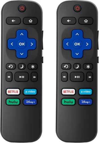 Paquete de 2 controles remotos de repuesto compatibles con Roku TV, para TCL Roku/para Hisense Roku/para Onn Roku (no para Roku Stick, Box y