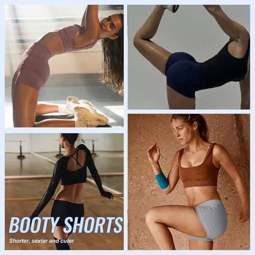 Vista 3 de 3 Pack High Waisted Biker Shorts for Women 3" 5" 8" Black Workout Yoga Compression Novelty Shorts for Running