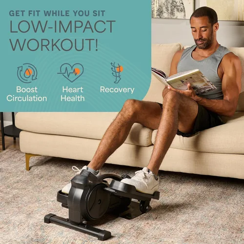 Vista 2 de Lifepro Portable Under Desk Elliptical Exercise Machine - Manual Pedal Exerciser for Home Workouts, Muscle Toning, Energy Boost - Mini Foot & Leg
