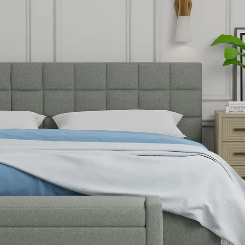 Vista 24 de Glenwillow Home Varia - Cabecero tapizado doble de 20 pulgadas de alto, color beige