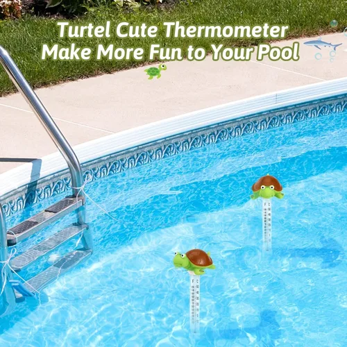 Vista 5 de Termómetro flotante para piscina, pantalla grande con cuerda fácil de leer, resistente a roturas, para piscinas al aire libre e interior, spas
