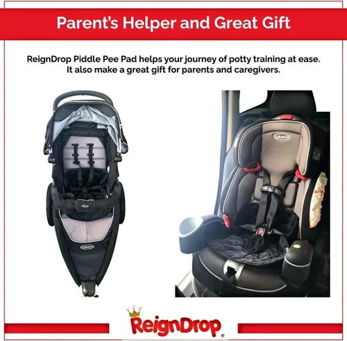 Vista 6 de ReignDrop Piddle Pad Protector de asiento de coche para entrenamiento de niños pequeños y bebés, almohadilla impermeable para asiento de automóvil