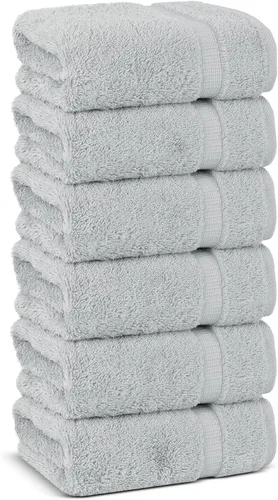 Vista 123 de Chakir Turkish Linens - Juego de toallas de algodón de 6 piezas (2 toallas de baño, 2 toallas de mano, 2 paños)