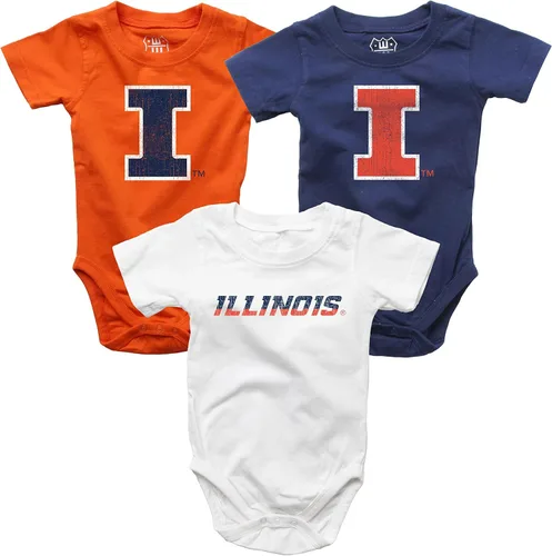 Vista 24 de Wes and Willy Baby College Team - Paquete de 3 mamelucos de algodón