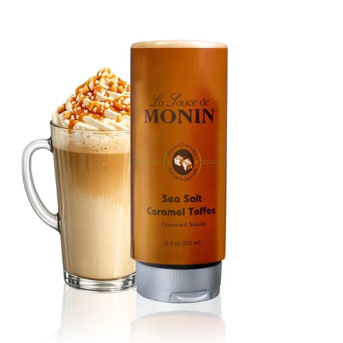 Vista 7 de Monin - Salsa Gourmet de Caramelo, Rica y Mantecosa, Ideal para Postres, Café y Snacks, Sin Gluten, Sin GMO (64 Onzas)