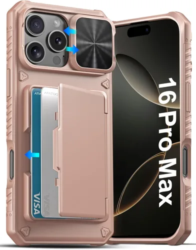 Vista 11 de ATATOO Funda tipo cartera para iPhone 16e, tarjetero integrado (3-5 tarjetas) y funda de cámara deslizante y bloqueo RFID, protección de grado Azul