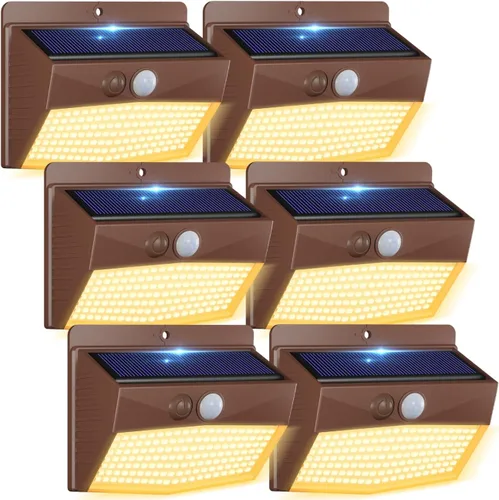 Vista 35 de Peasur Luces solares para exteriores, [138 LED/8 paquetes] Luz de pared de seguridad con sensor de movimiento solar con 3 modos de iluminación