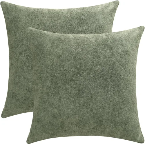 Vista 8 de Jeneoo Fundas de Almohadas Decorativas Azul Bebé de Chenilla Suave Cómodas Cuadradas para Cojines de Sofá para Decoración de Sala de Estar Cama Sofá