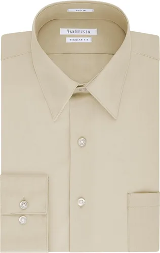 Vista 3 de Van Heusen - Camisa de vestir de popelina para hombre, ajuste estándar, unicolor