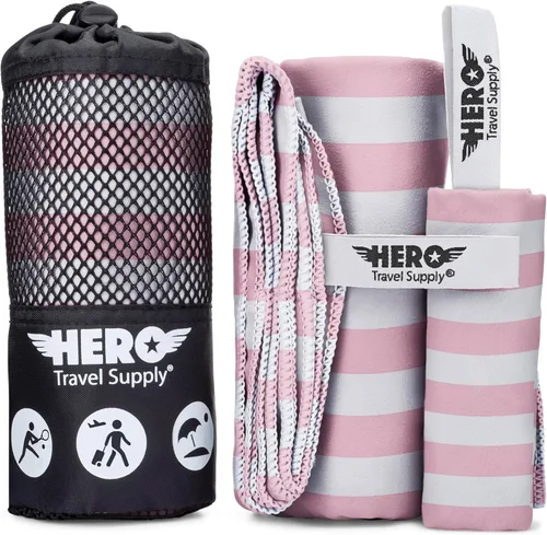 Vista 10 de Toalla de Microfibra Hero, Camping, Playa, Gimnasio - 24 X 48 pulgadas (Incluye Toallita de Regalo)