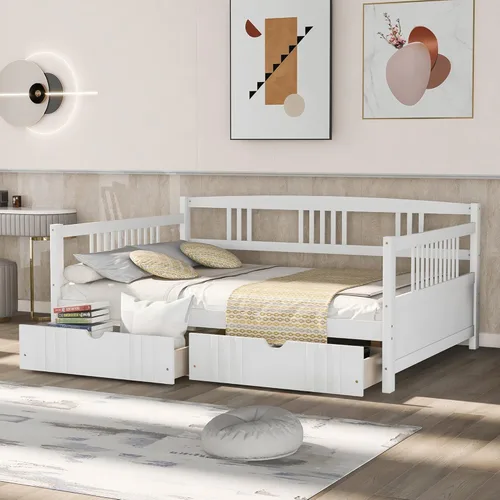Vista 19 de Merax Sofá Cama Individual con Listones de Madera Soporte Sofá Cama Moderno para Sala de Estar con Rieles, Tamaño Individual, Espresso Oscuro