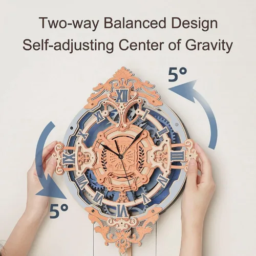 Vista 5 de ROKR Rompecabezas de madera 3D para adultos, reloj de rompecabezas de madera, kits de modelos de construcción mecánica, kits de modelos