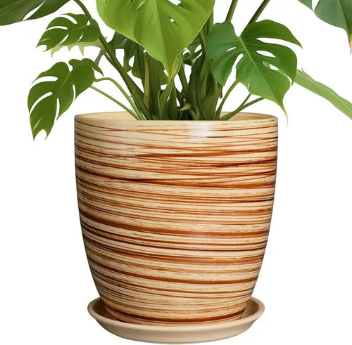 Vista 42 de Macetas de cerámica de 6 pulgadas para plantas, macetas de cerámica con orificio de drenaje y platillo, maceta para plantas de interior, maceta