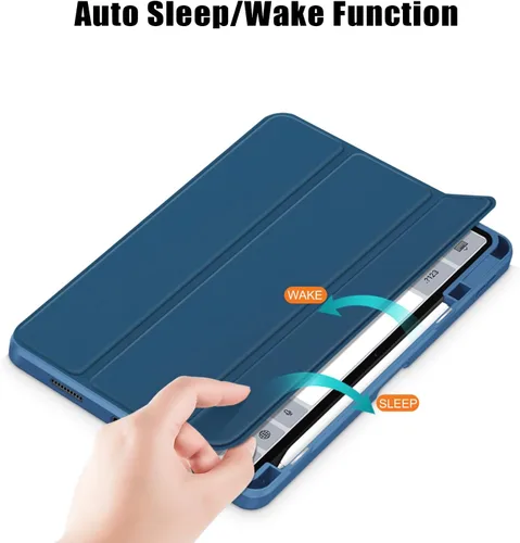 Vista 5 de Funda para Xiaomi Pad 6 de 11 pulgadas, carcasa rígida transparente para Xiaomi Pad6 Pro 2023, con encendido y apagado automático, azul oscuro